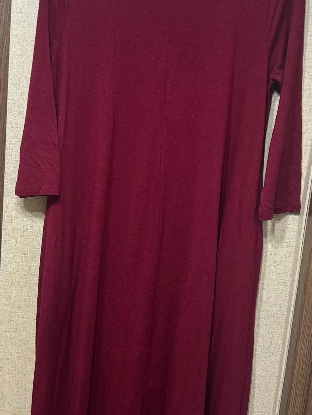 Zenana Outfitters Long Sleeve Burgundy Maxi Dress